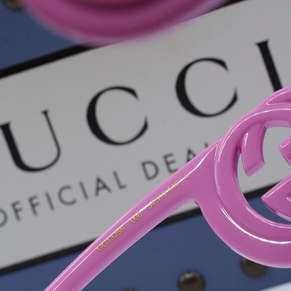 Gucci GG1325S 006 Rectangle Sunglasses - Pink/Grey - Picture 9 of 11